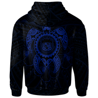 Hawaii Polynesian Zip up Hoodie Vintage Polynesian Turtle (Blue) - Polynesian Pride