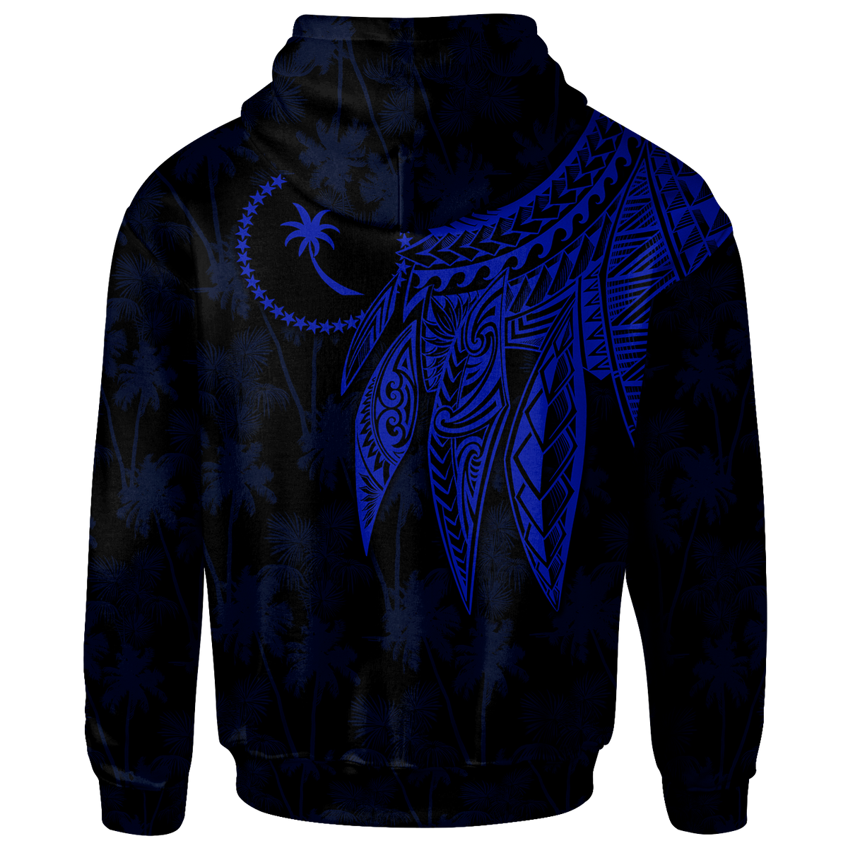 Chuuk Hoodie Polynesian Wings (Blue) - Polynesian Pride