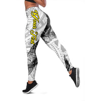 Hawaii Custom Personalised Women's Leggings - Turtle Palm Tree White - Polynesian Pride