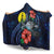 New Caledonia Polynesian Hooded Blanket - Blue Turtle Hibiscus - Polynesian Pride