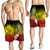 Tahiti Men's Shorts - Humpback Whale with Tropical Flowers (Yellow) - Polynesian Pride