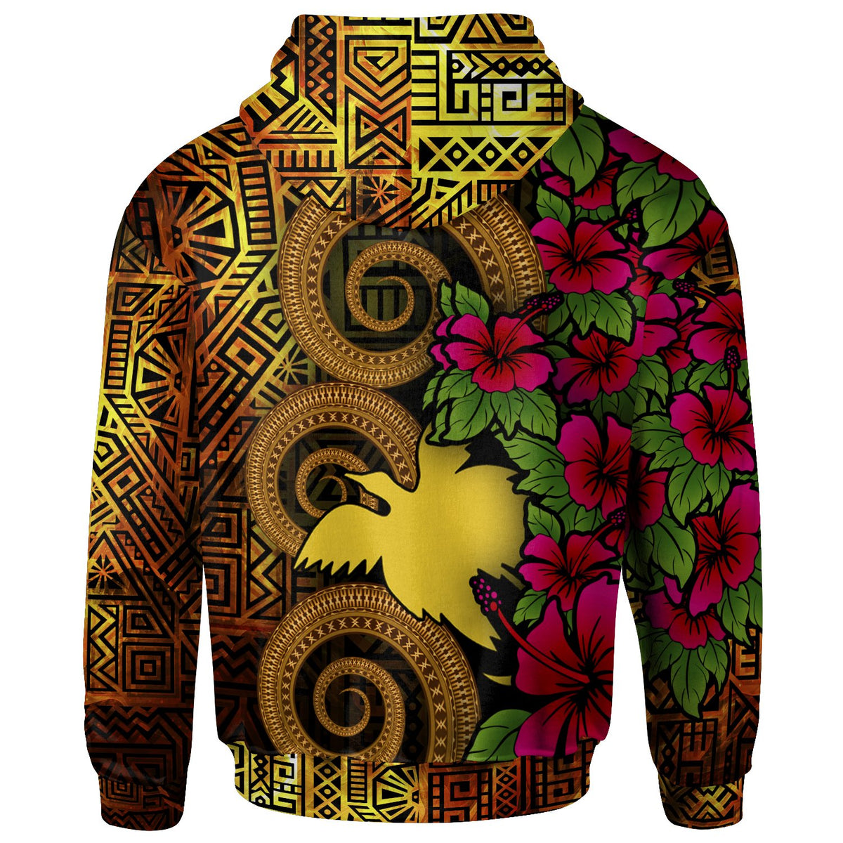 Papua New Guinea Polynesian Hoodie Hibiscus Vintage - Polynesian Pride