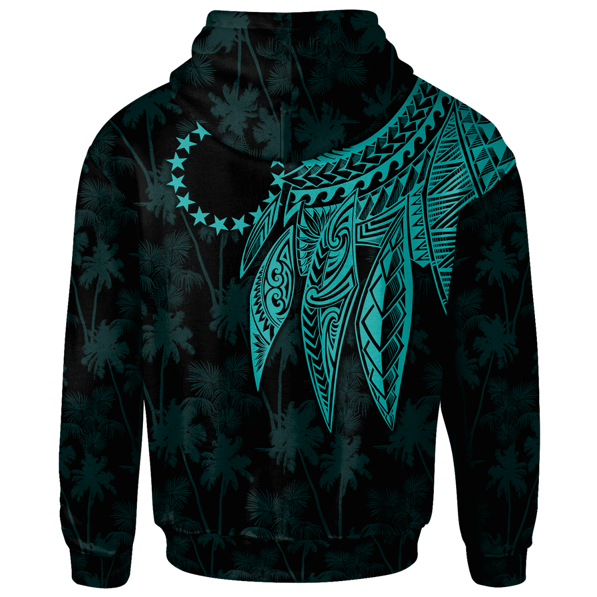 Cook Islands Hoodie Polynesian Wings (Turquoise) - Polynesian Pride
