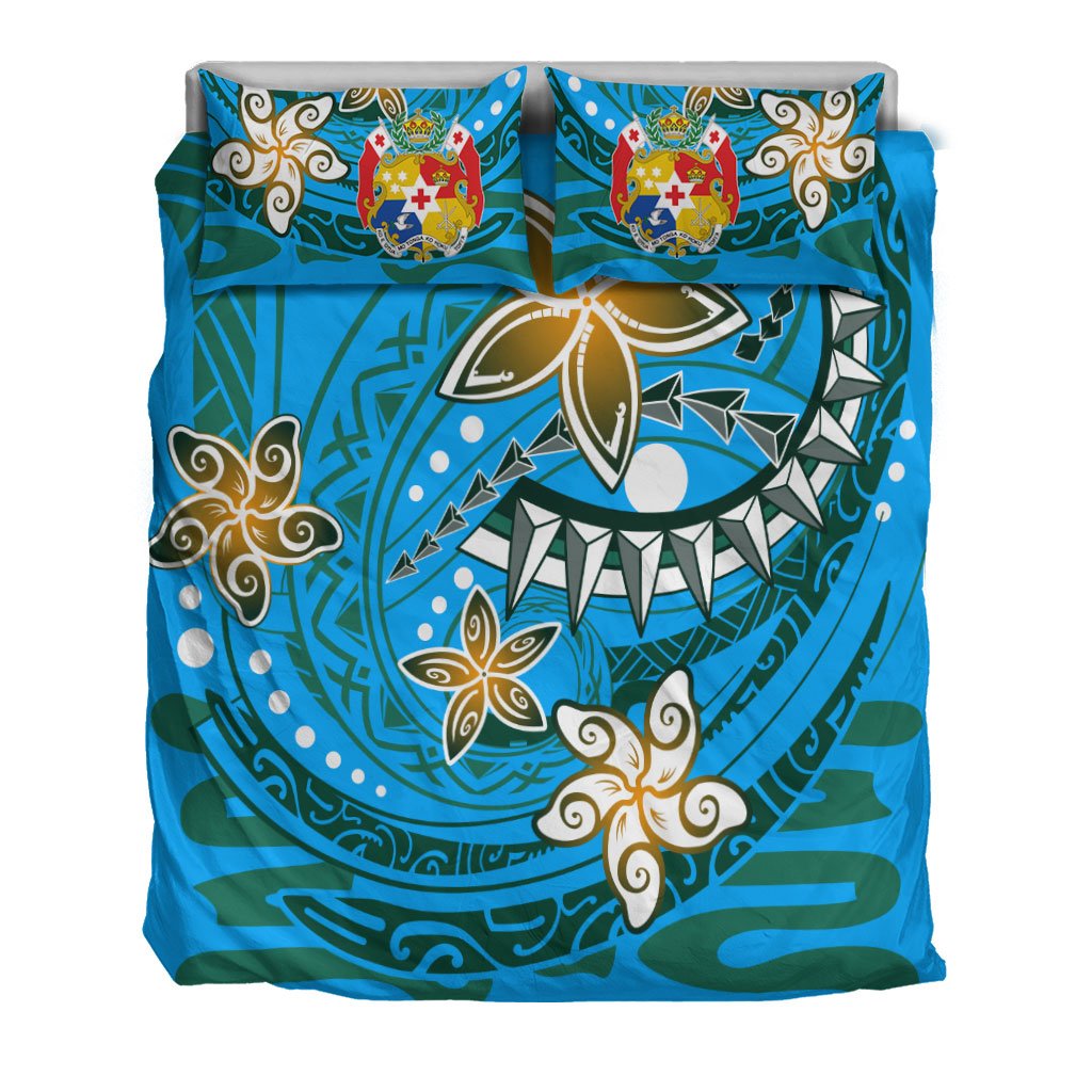 Tonga Polynesian Bedding Set - Spring Style Blue Color - Polynesian Pride