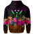 Kosrae Custom Zip up Hoodie Summer Hibiscus - Polynesian Pride