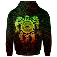 American Samoa Polynesian Hoodie Vintage Polynesian Turtle (Reggae) - Polynesian Pride