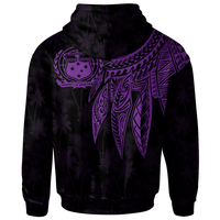 Samoa Custom Zip up Hoodie Polynesian Wings (Purple) - Polynesian Pride