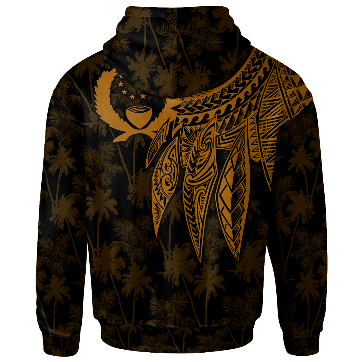 Pohnpei Hoodie Polynesian Wings (Golden) - Polynesian Pride