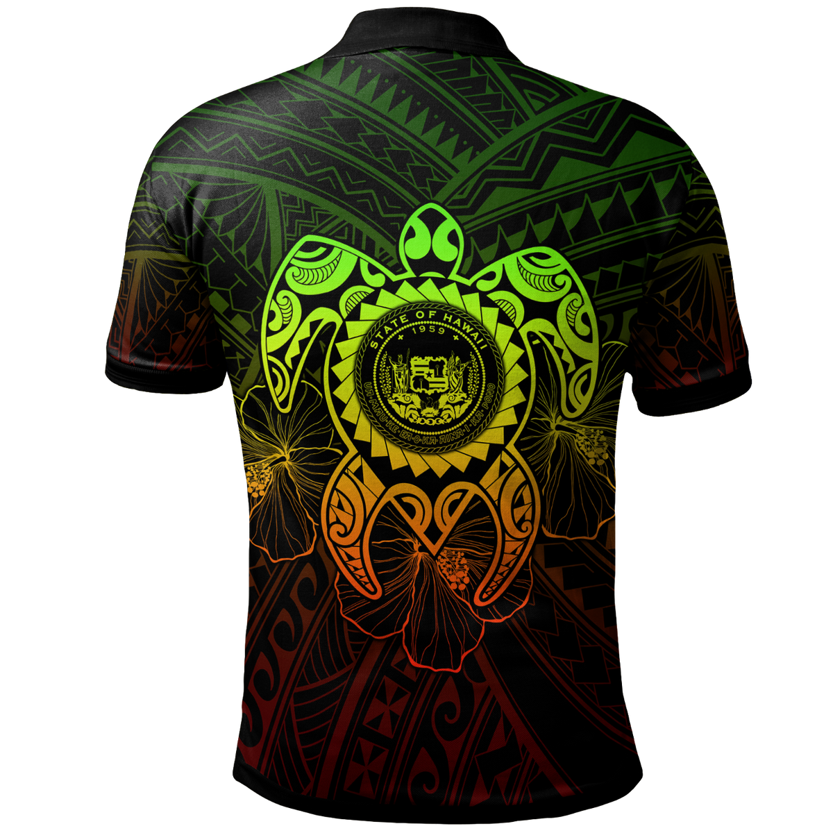 Hawaii Polynesian Custom Polo Shirt Vintage Polynesian Turtle (Reggae) - Polynesian Pride