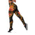 American Samoa Polynesian Women Legging - Gold Plumeria - Polynesian Pride