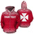 Wallis and Futuna Polynesian Custom Zip up Hoodie Red Frog Unisex Red - Polynesian Pride