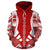 Turtle Polynesian Custom Zip up Hoodie Red Tattoo - Polynesian Pride