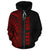 Polynesian Custom Zip up Hoodie Black Red Poly Line - Polynesian Pride