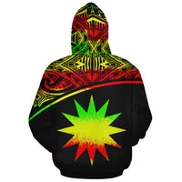 Nauru Polynesian Custom Zip up Hoodie Reggae Curve - Polynesian Pride