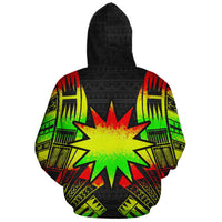 Nauru Polynesian Custom Zip up Hoodie Reggae Tattoo - Polynesian Pride