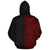 Polynesian Custom Zip up Hoodie Black Red Poly Line - Polynesian Pride