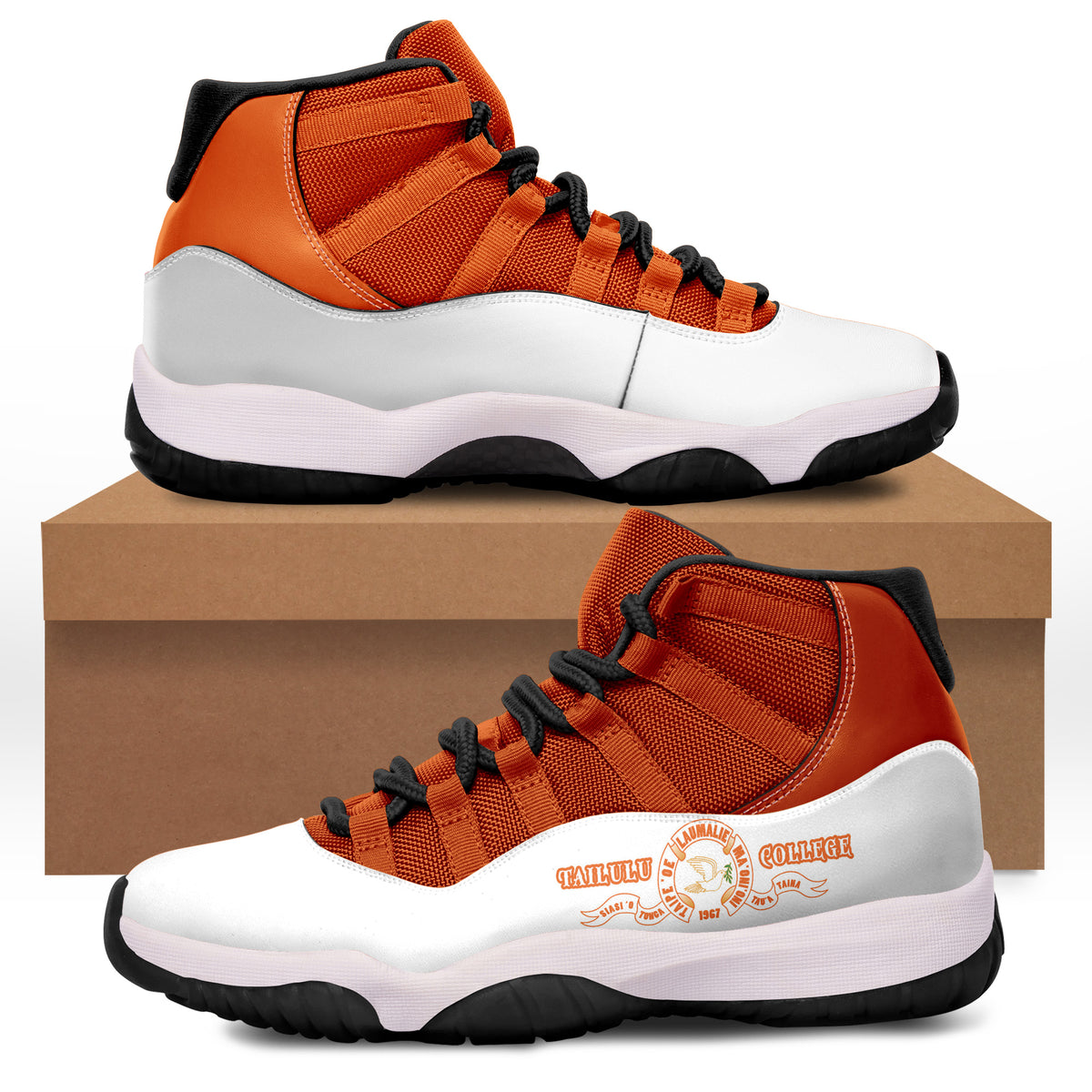 Taiulu College Tonga Sneaker J.11 Style No.4 LT6 Orange - Polynesian Pride