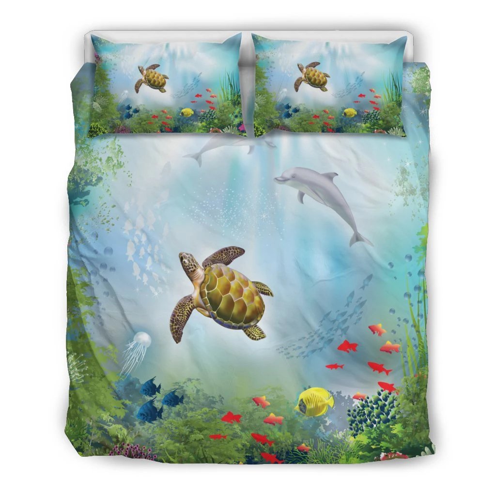 Hawaiian Animal In The Ocean Polynesian Bedding Set Art - Polynesian Pride