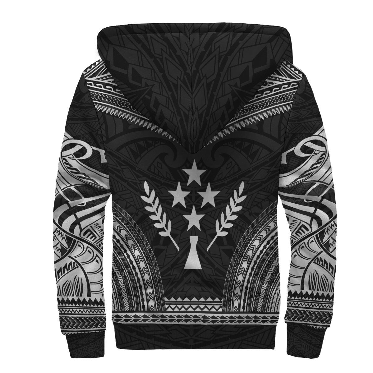 Kosrae Sherpa Hoodie - Polynesian Chief Black Version - Polynesian Pride
