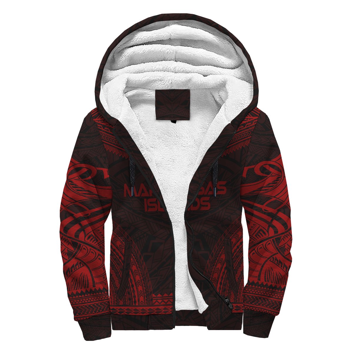 Marquesas Islands Sherpa Hoodie - Polynesian Chief Red Version Red - Polynesian Pride