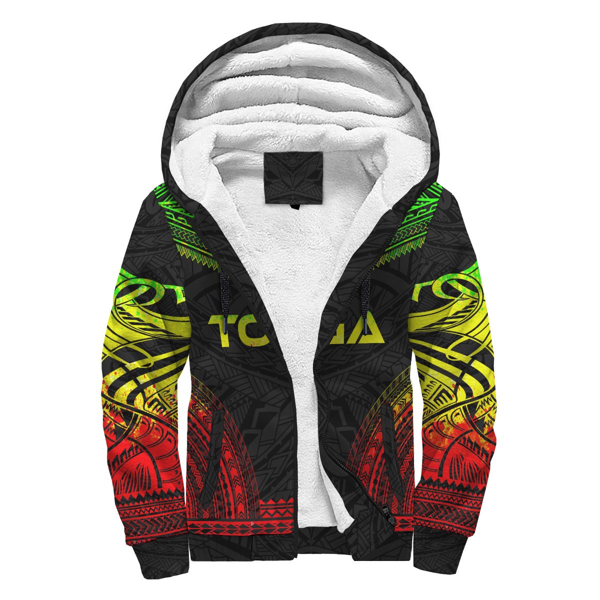 Tonga Sherpa Hoodie - Polynesian Chief Reggae Version Reggae - Polynesian Pride