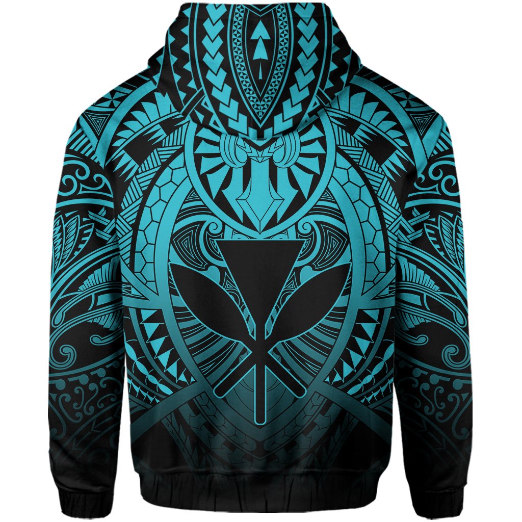 Hawaii Maka Polynesian Kanaka Maoli Zip Hoodie Heaven Style Blue - Polynesian Pride