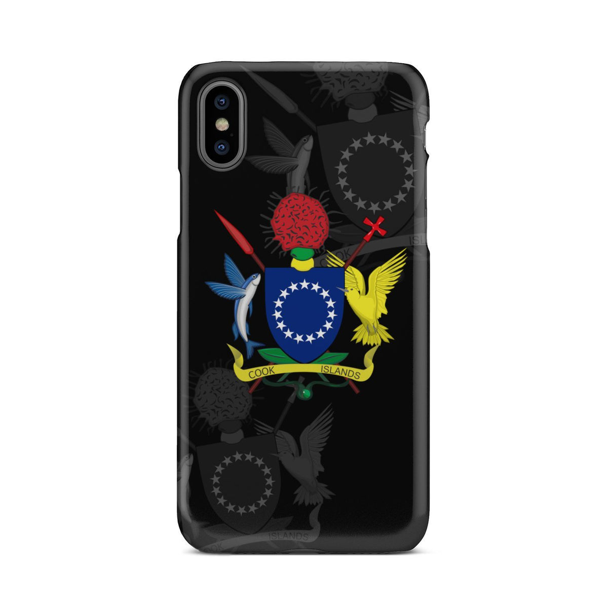Cook Islands Phone Case - Coat Of Arms iPhone X Black One Style - Polynesian Pride