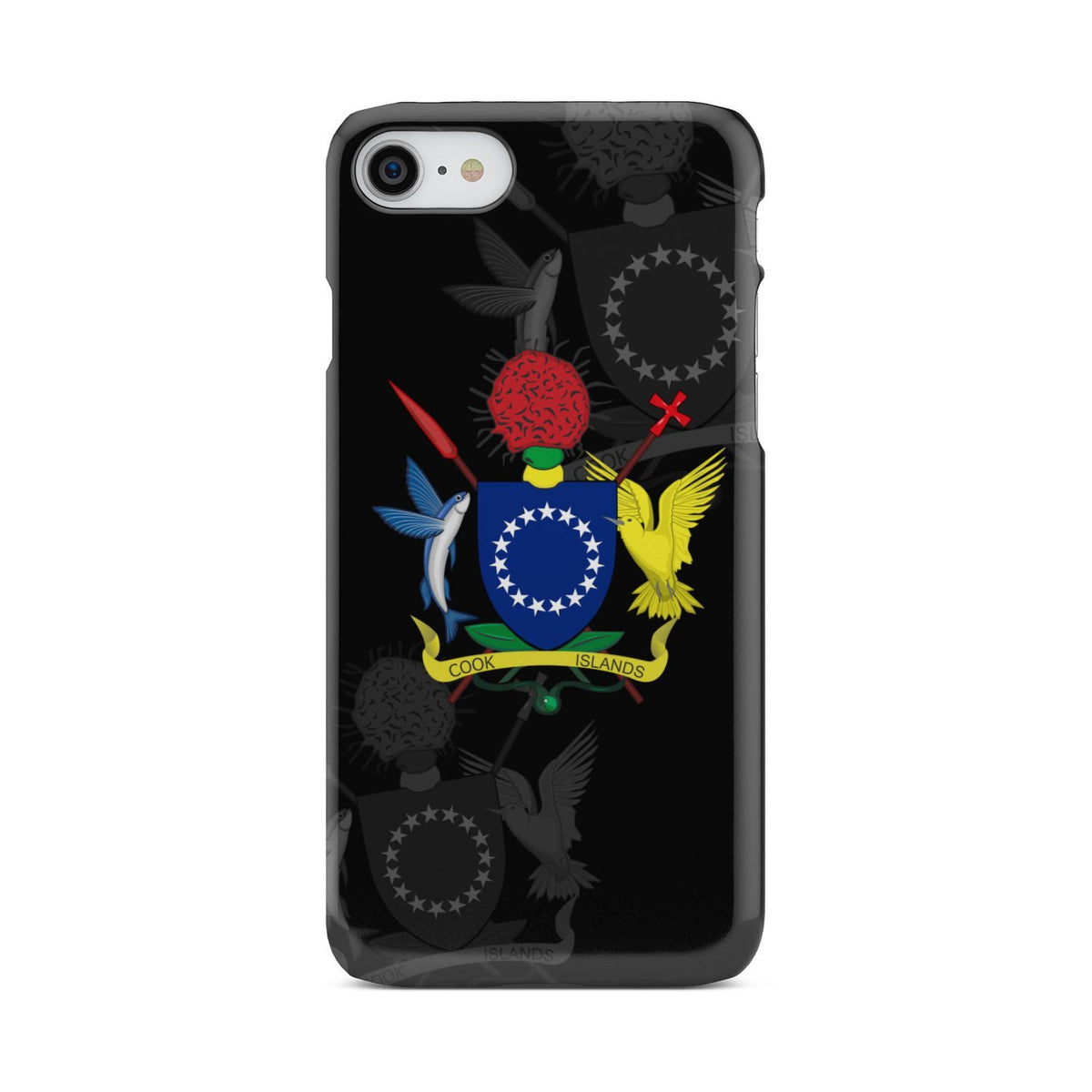 Cook Islands Phone Case - Coat Of Arms iPhone 7 Black One Style - Polynesian Pride