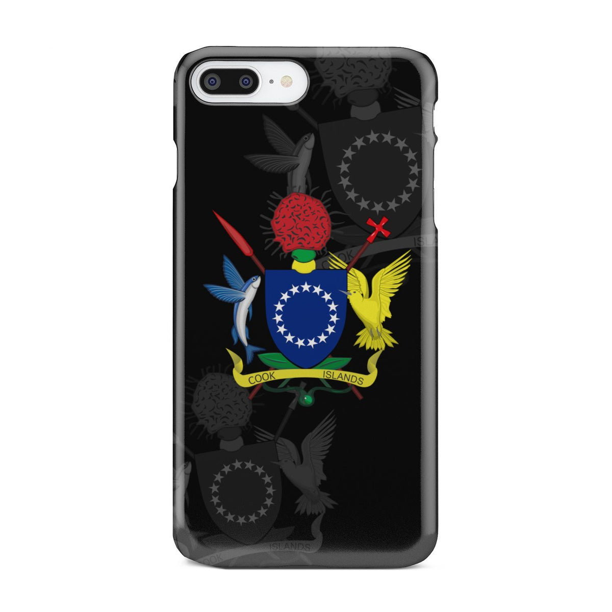 Cook Islands Phone Case - Coat Of Arms iPhone 7 Plus Black One Style - Polynesian Pride