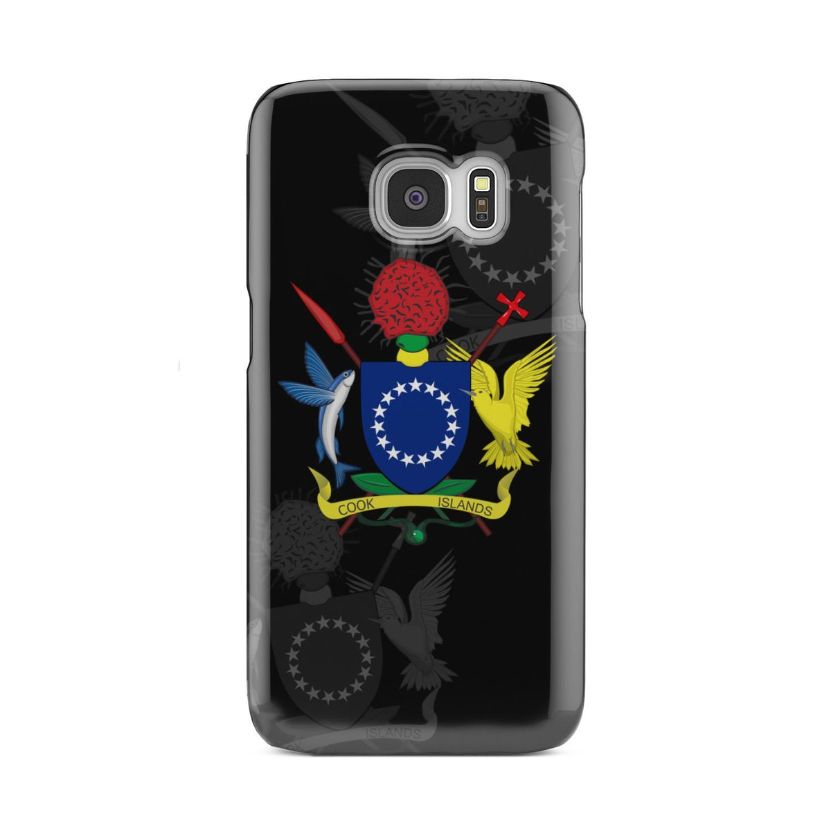 Cook Islands Phone Case - Coat Of Arms Samsung Galaxy S7 Black One Style - Polynesian Pride