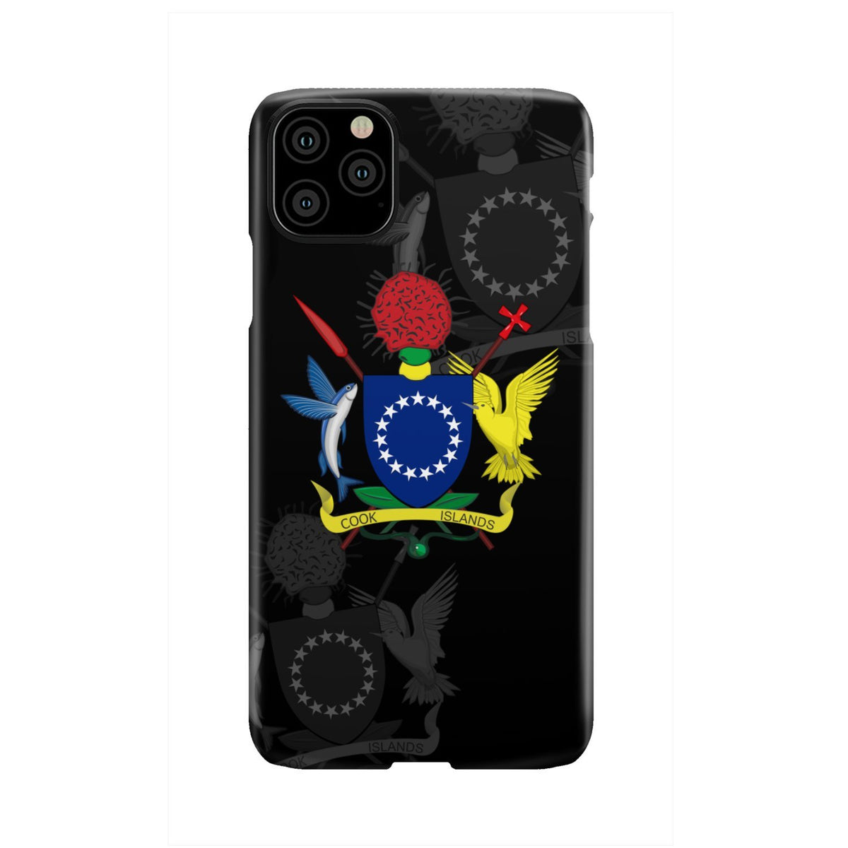 Cook Islands Phone Case - Coat Of Arms iPhone 11 Pro Max Black One Style - Polynesian Pride