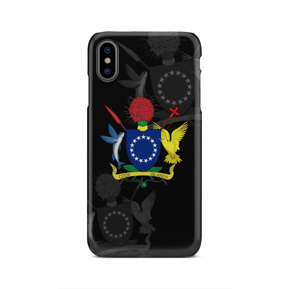 Cook Islands Phone Case - Coat Of Arms iPhone Xs Max Black One Style - Polynesian Pride