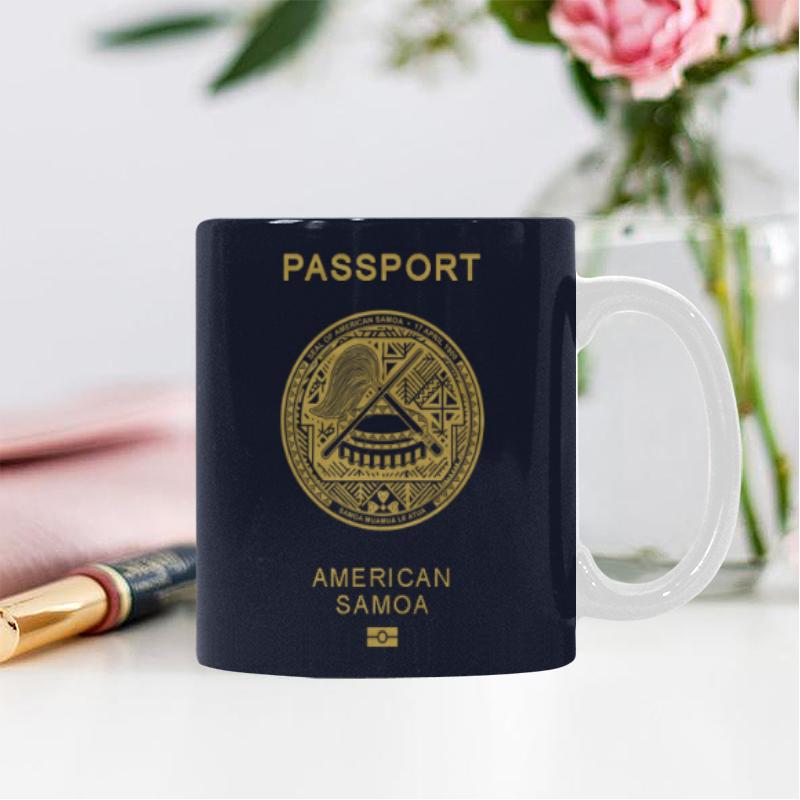 American Samoa Passport White Mug - Polynesian Pride