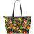 Hawaii Seamless Tropical Flower Plant And Leaf Pattern Large Leather Tote Green - Polynesian Pride