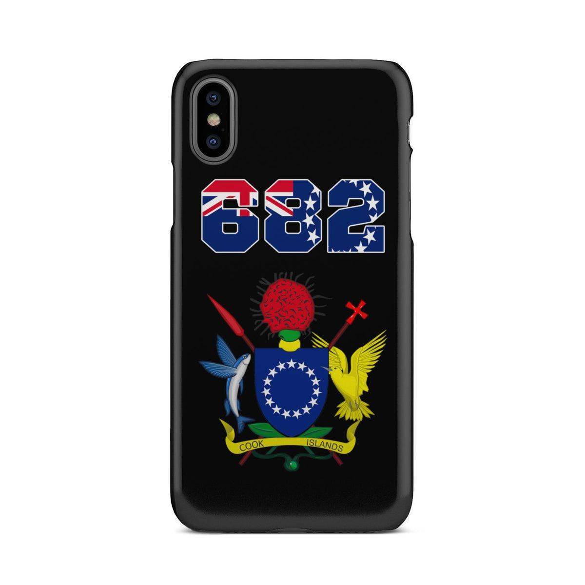 Cook Islands Phone Case - Coat of Arm Code iPhone X One Size Black - Polynesian Pride