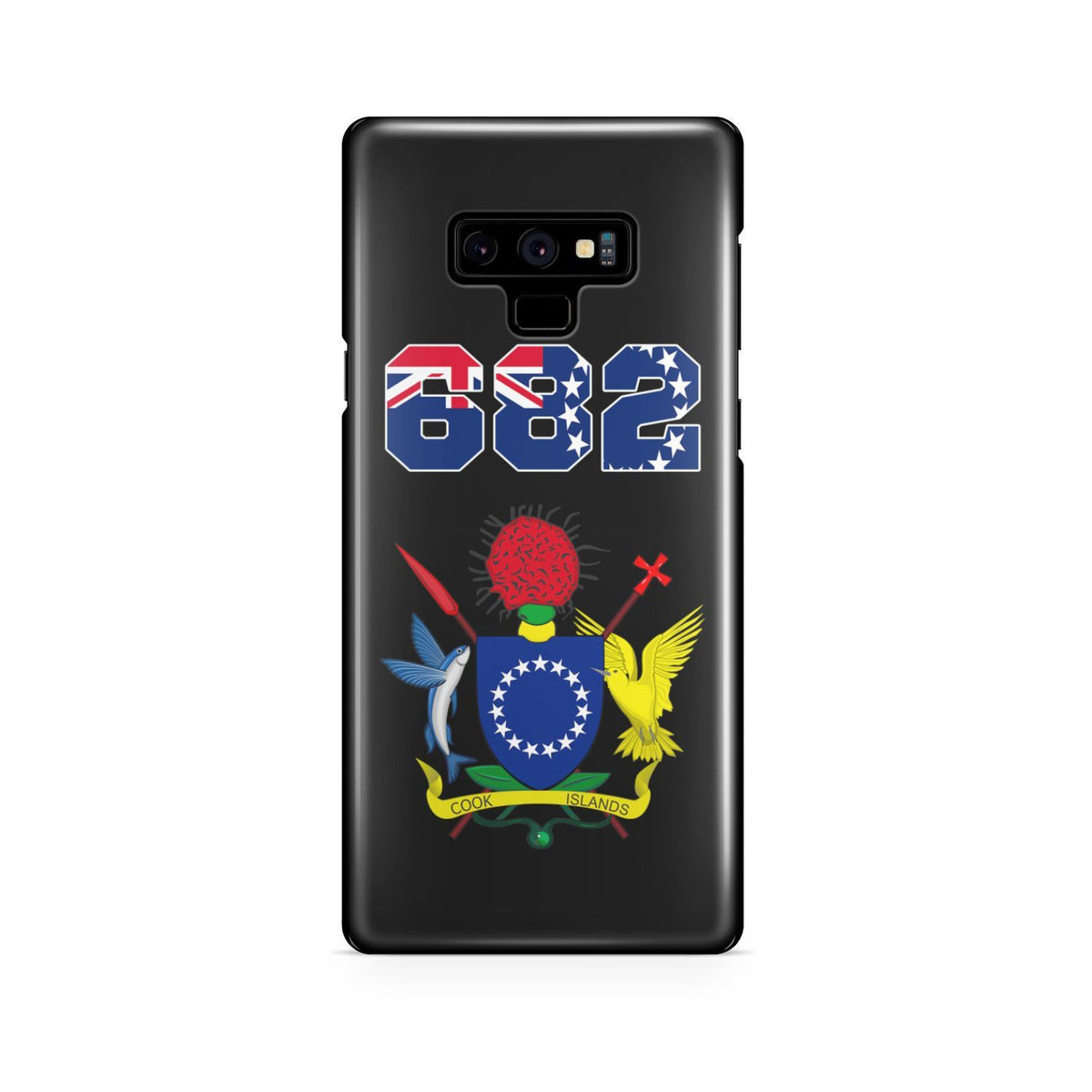 Cook Islands Phone Case - Coat of Arm Code Samsung Galaxy Note 9 One Size Black - Polynesian Pride