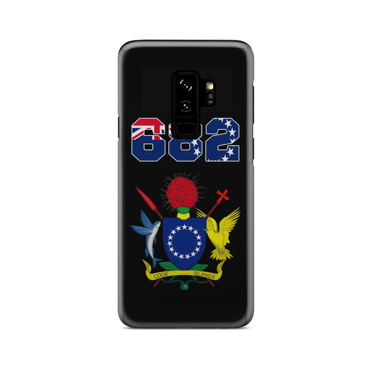 Cook Islands Phone Case - Coat of Arm Code Samsung Galaxy S9 Plus One Size Black - Polynesian Pride