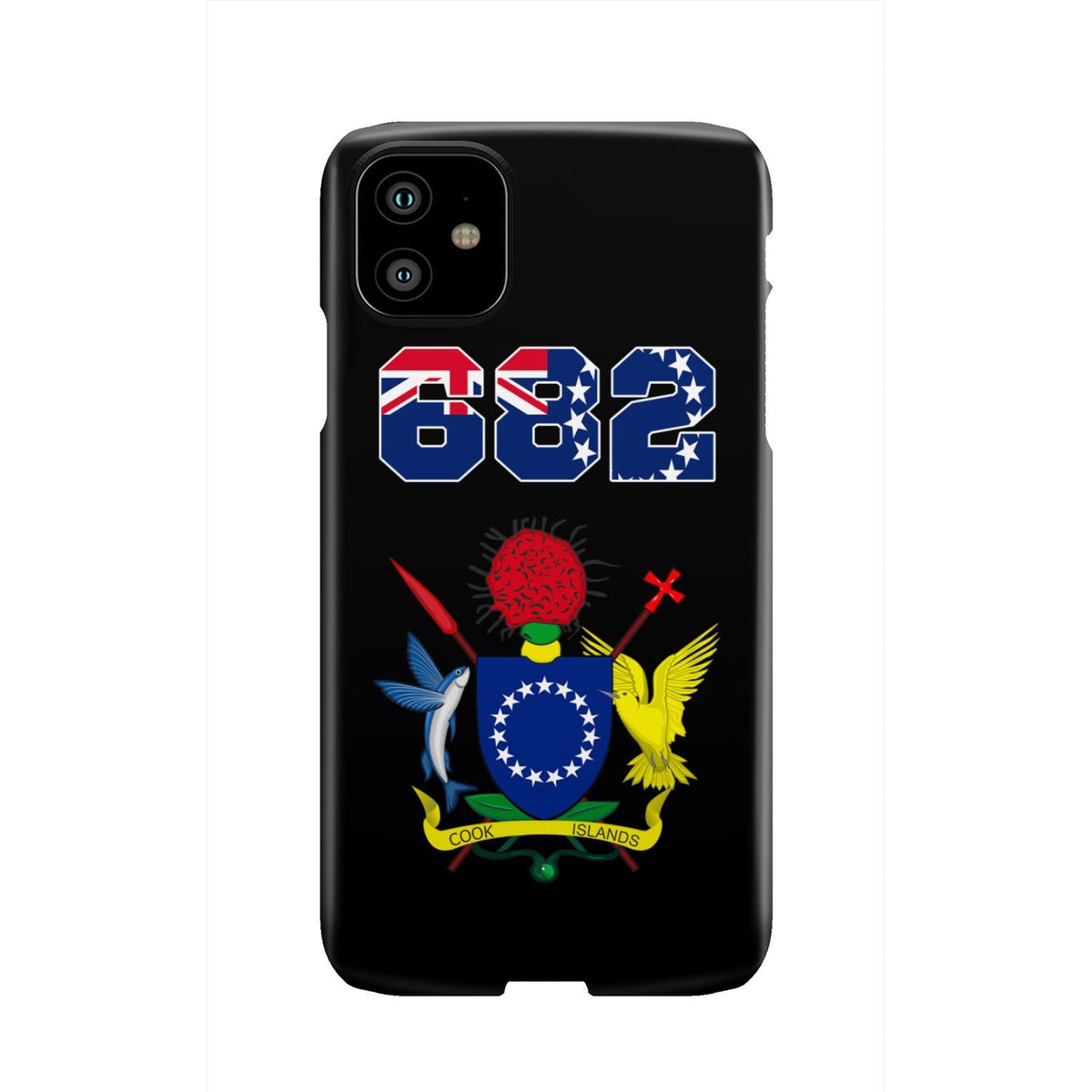 Cook Islands Phone Case - Coat of Arm Code iPhone 11 One Size Black - Polynesian Pride