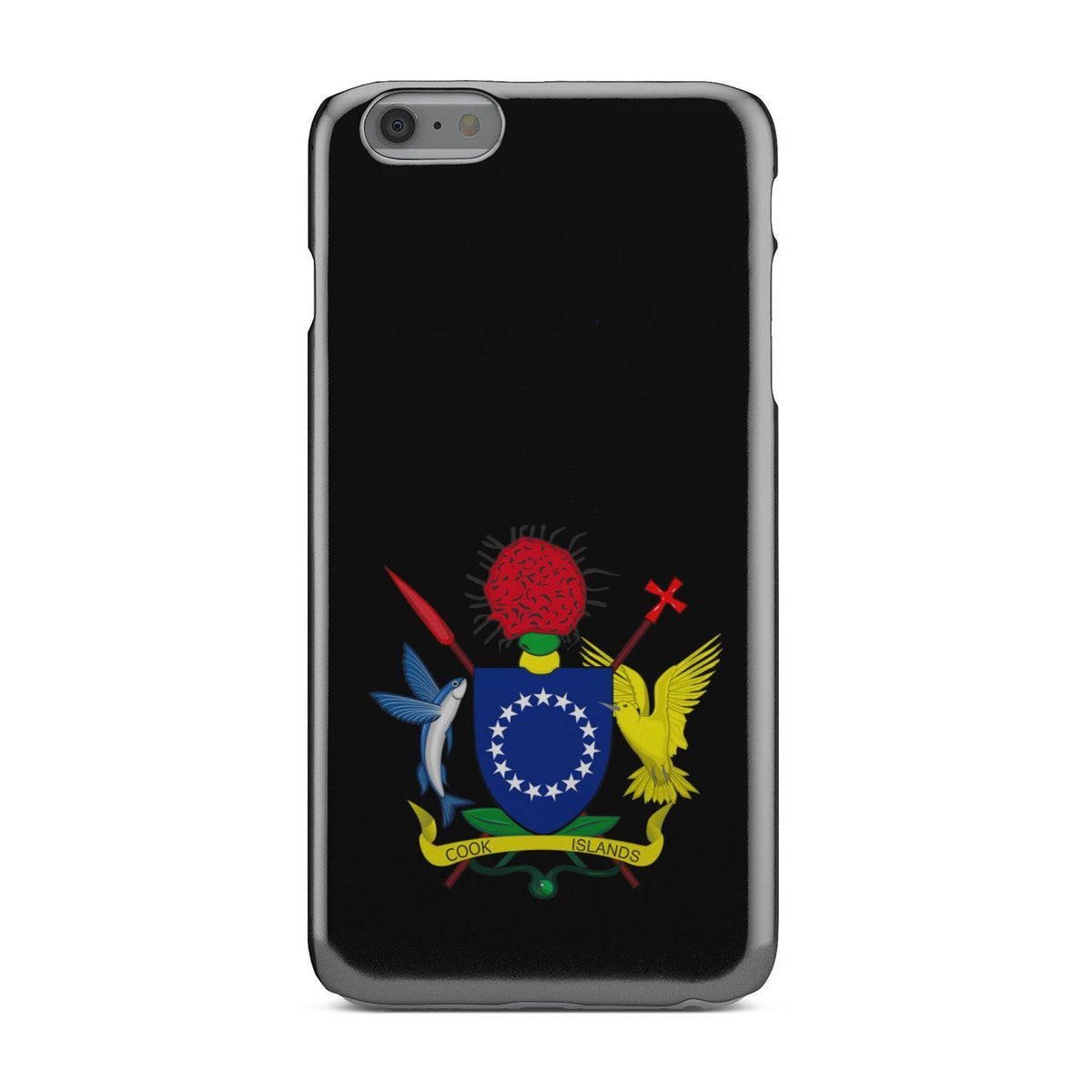 Cook Islands Phone Case - Coat of Arm Map iPhone 6s Plus One Size Black - Polynesian Pride