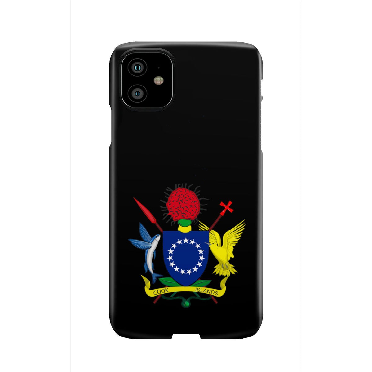 Cook Islands Phone Case - Coat of Arm Map iPhone 11 One Size Black - Polynesian Pride