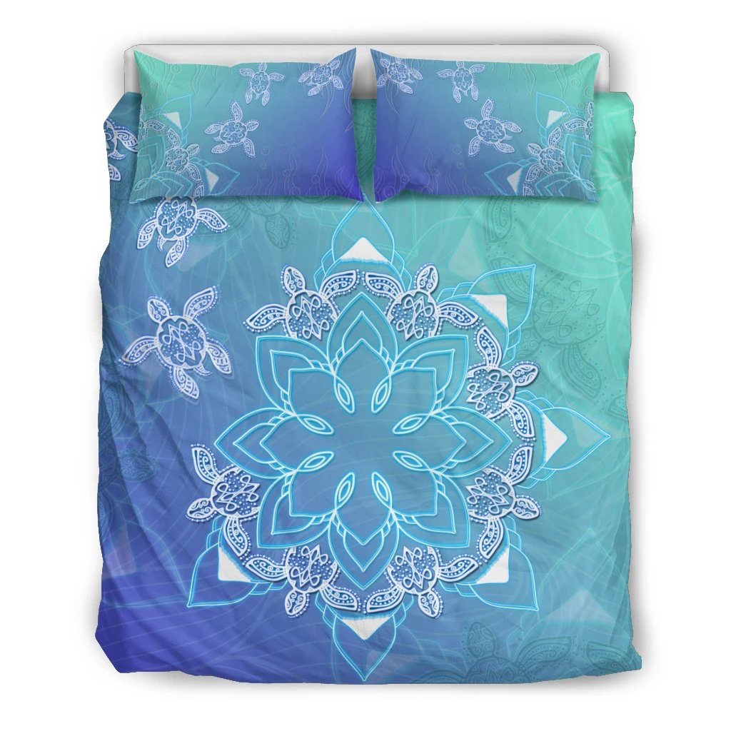 Hawaiian Turtle Water Background Polynesian Bedding Set Art - Polynesian Pride