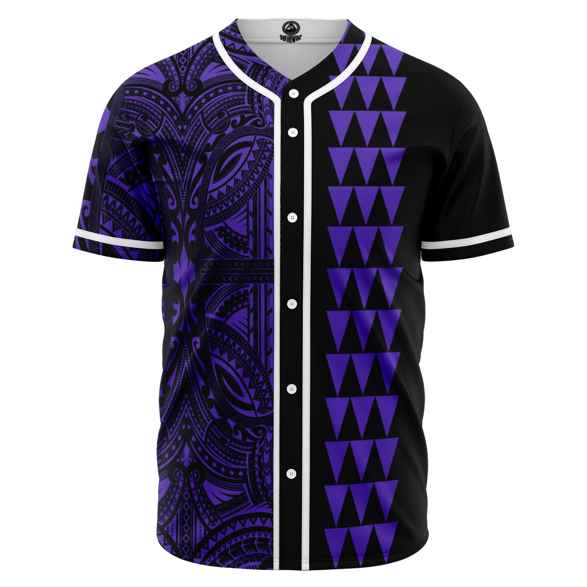 Hawaii Polynesian Kakau Baseball Jersey V.4 - Freestyle - Purple Purple - Polynesian Pride