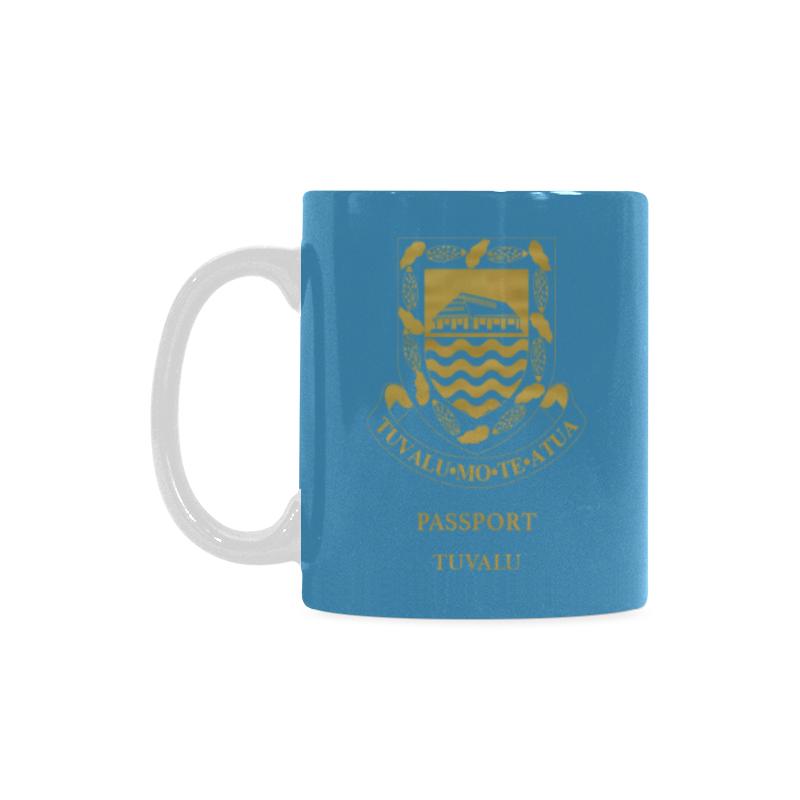 Tuvalu Passport White Mug One Style One Size Blue - Polynesian Pride