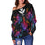 Hawaii Women's Off Shoulder Sweaters - Sea Turtle In Tribal Polynesian Style - Polynesian Pride