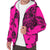 Polynesian Turtle Palm And Sea Pebbles Hawaii Sherpa Hoodie Pink - Polynesian Pride