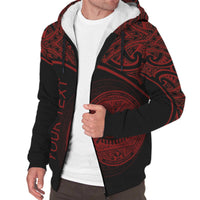 American Samoa Personalised Custom Polynesian Sherpa Hoodie - Curve Red - Polynesian Pride