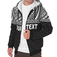 Samoa Personalised Custom Polynesian Sherpa Hoodie - Horizontal Black - Polynesian Pride
