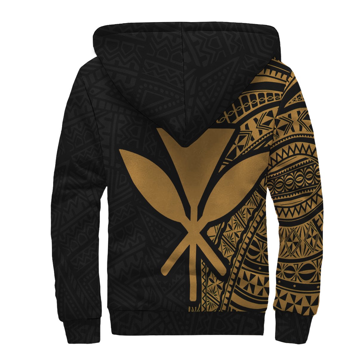 Polynesian Hawaii Personalised Custom Sherpa Hoodie - Line Gold - Polynesian Pride