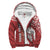 Tahiti (French Polynesia) Polynesian Personalised Custom Sherpa Hoodie - Red Curve Version Red - Polynesian Pride