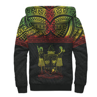 Fiji Polynesian Personalised Custom Sherpa Hoodie - Reggae Horizontal - Polynesian Pride
